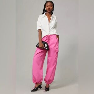 Good American Parachute Mid Rise Pants Malibu Pink